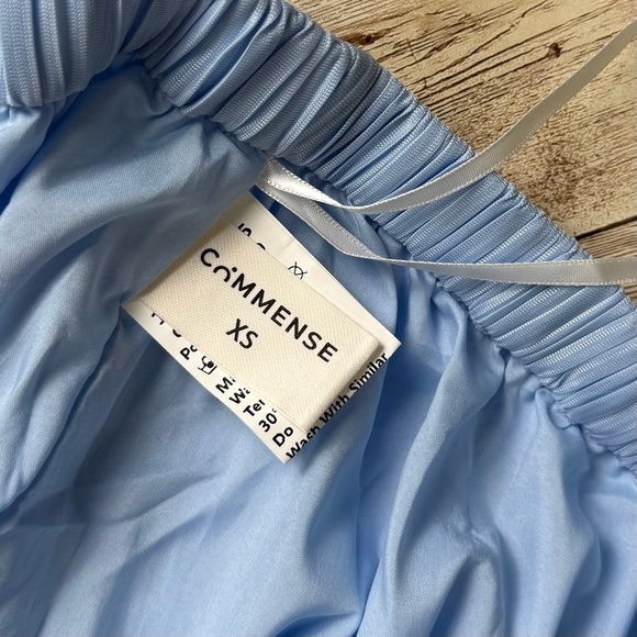 Commense Light Blue Two Piece Set NWT XS Light Blue Top & Midi Skirt Pleated - Picture 11 of 14
